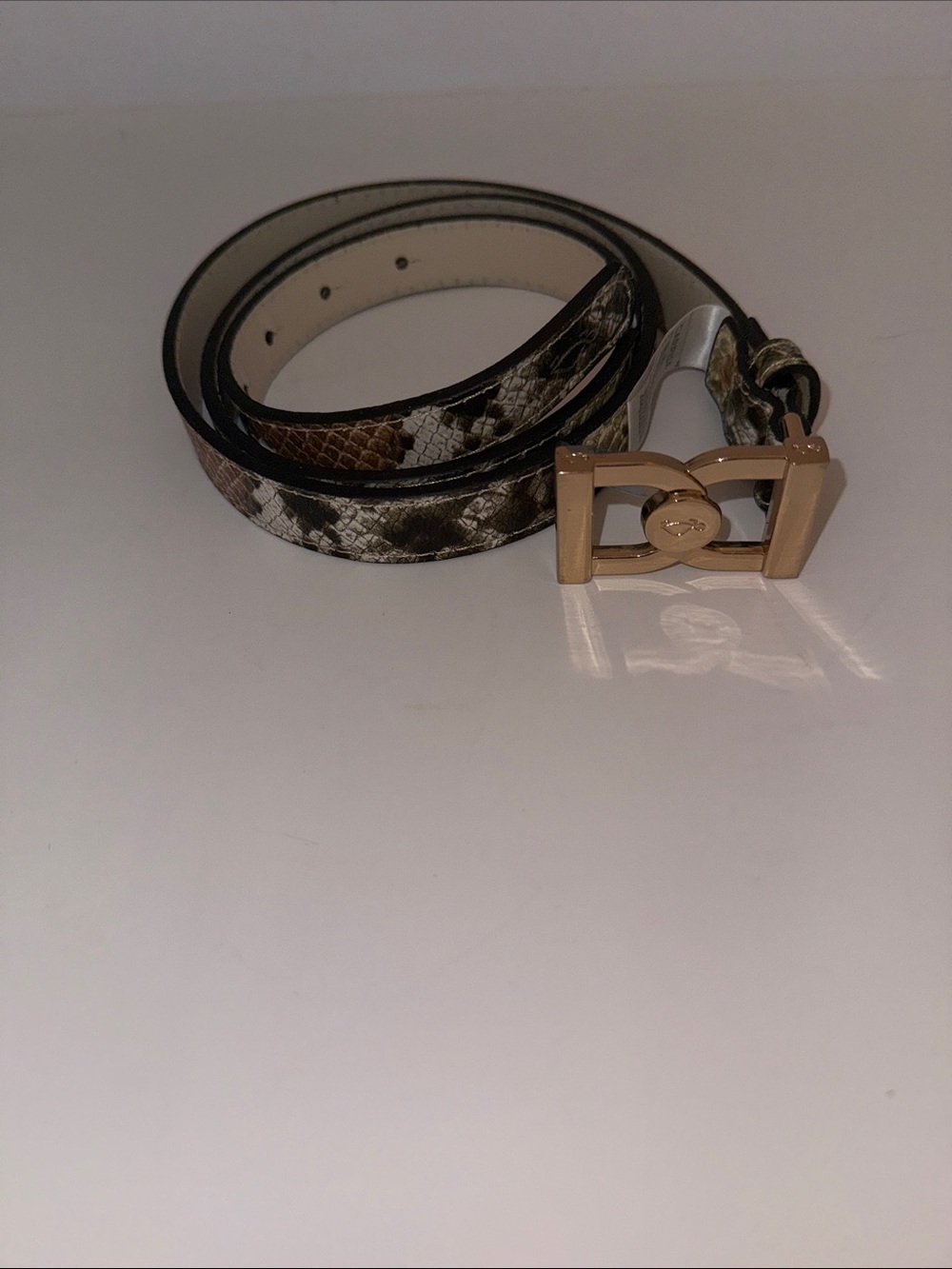 Womens CARPISA Leather Embossed Snake Belt Size M/L New